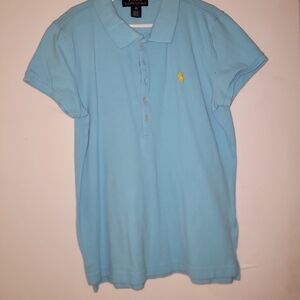 Ralph Lauren Sky Blue Polo with Yellow Emblem